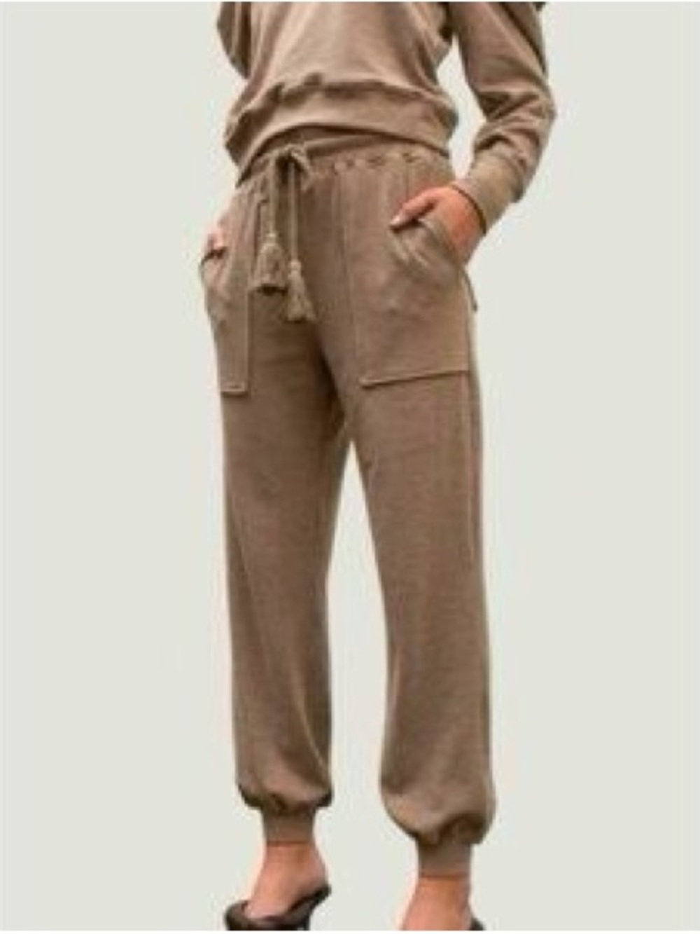 Moon River Taupe Drawstring Joggers